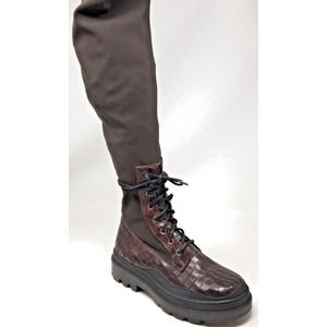Free People Shore Ditch Women's Size 37/6.5 Brown Tall Italian Knee-High Boots